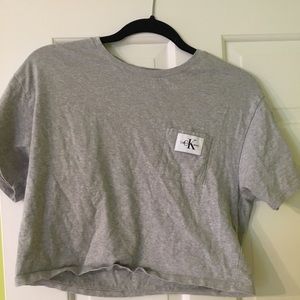 Calvin Klein Grey Crop Tee